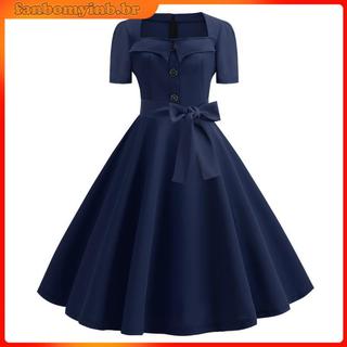 Vestido Feminino Vintage Verão Anos 50 60 Retrô Pin Up Swing Rockabilly Vestidos Elegantes De Festa De Escritório 026