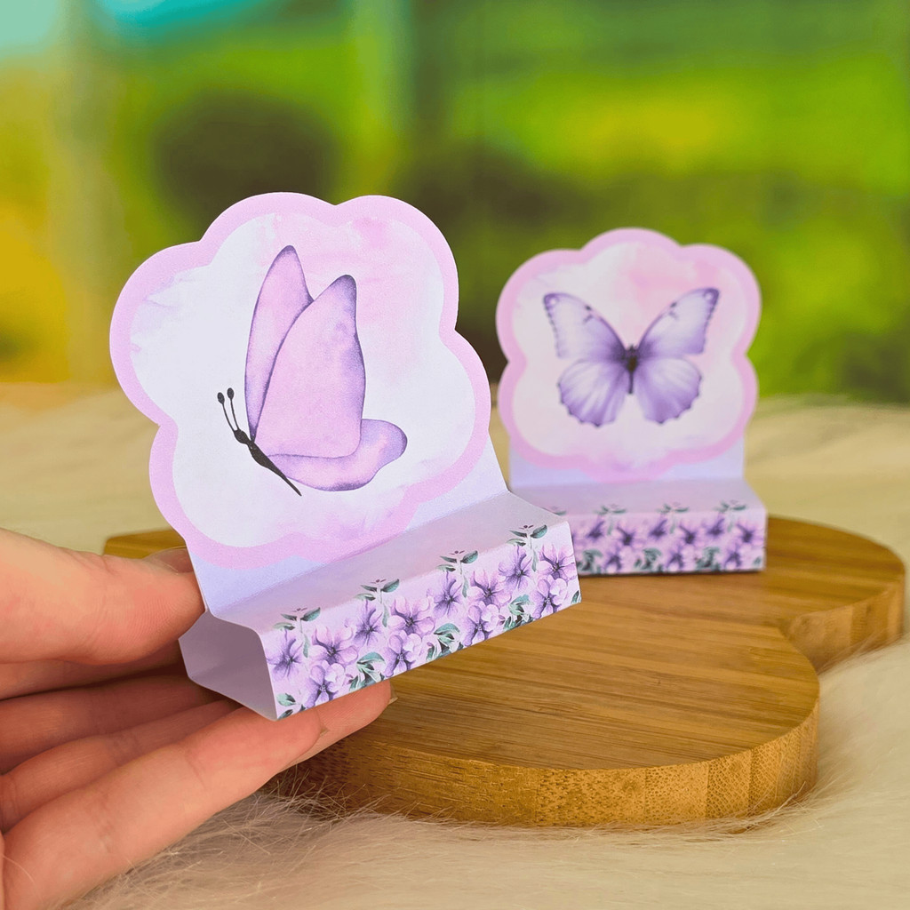 20 a 40 Porta Bis duplo - Jardim de BORBOLETAS LILÁS - Lembrancinha de festa infantil - PEGUE E MONTE