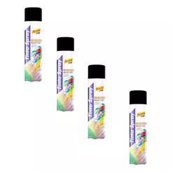 Kit 4 Tinta Spray Mundial Prime Preto Fosco – 400ml