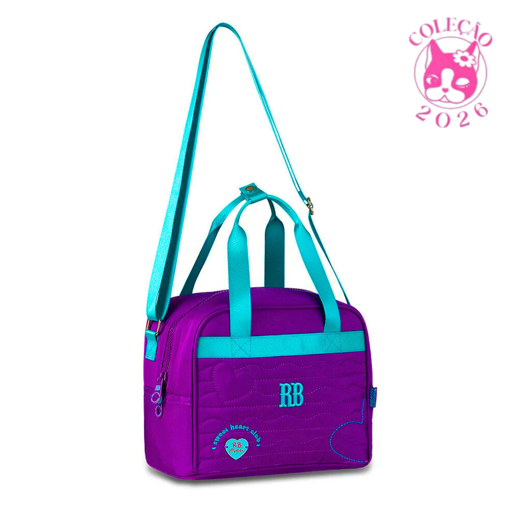Lancheira Térmica Rebecca Bonbon Heart Beats Cor:Roxo