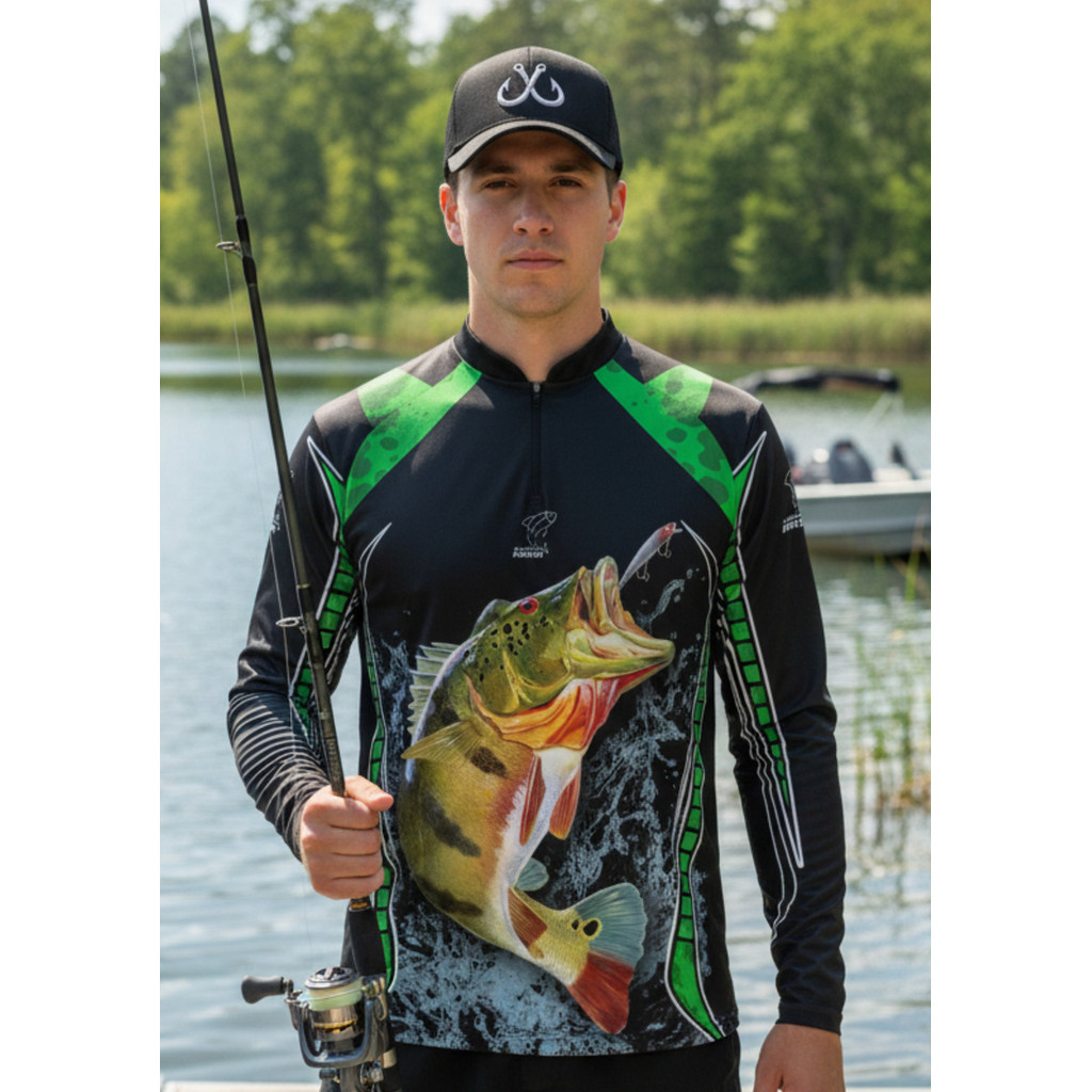 Kit Camisa Pesca Boné Trucker Ajustável Camiseta Uv50 Barato