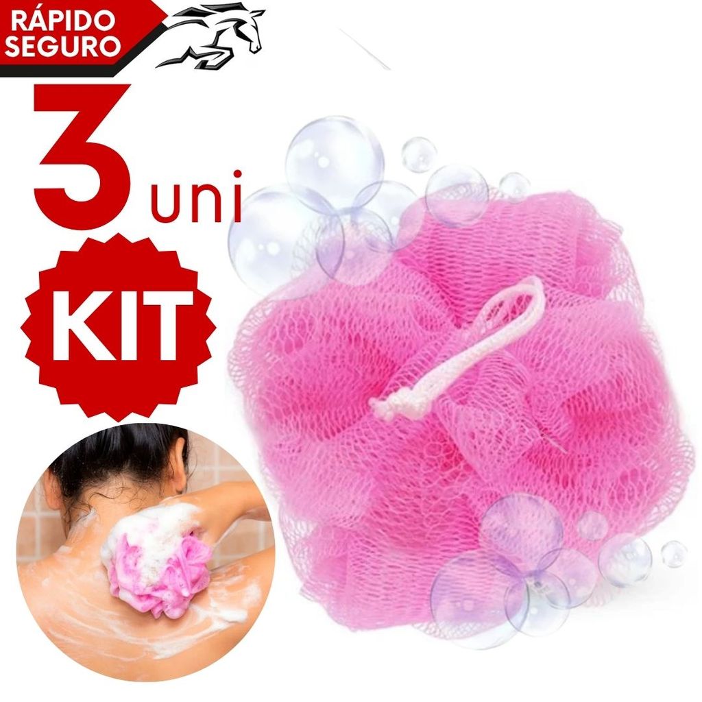 Esponja Esfoliante de Banho Corpo com Cordão Cores Sortidas