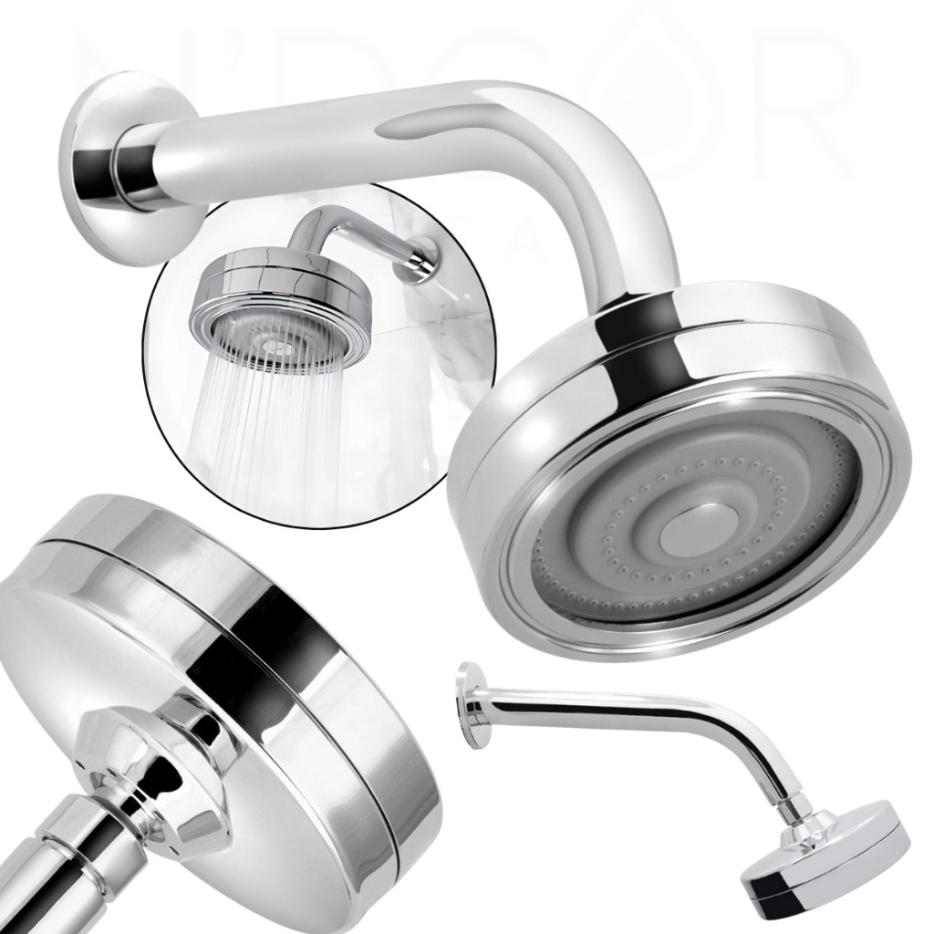 Ducha Autolimpante Articulável Redondo Cromado De Parede Para Aquecedor Solar E Gás em Oferta na Shopee