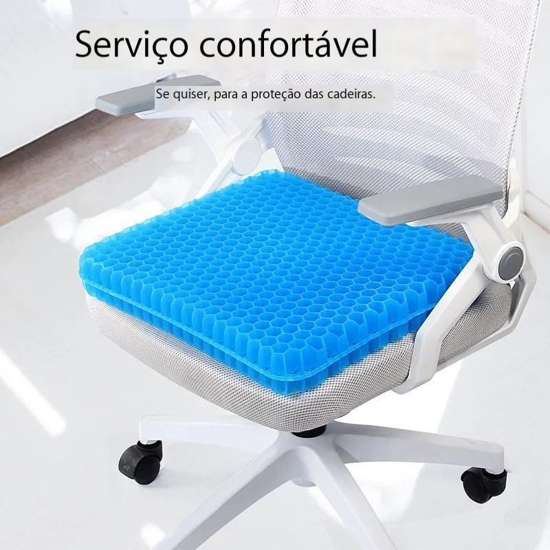 3D 2 Camadas Respirável Silicone Almofada De Assento De Carro Gel Para Cadeira De Escritório 42 x 36 x 3cm em Oferta na Shopee