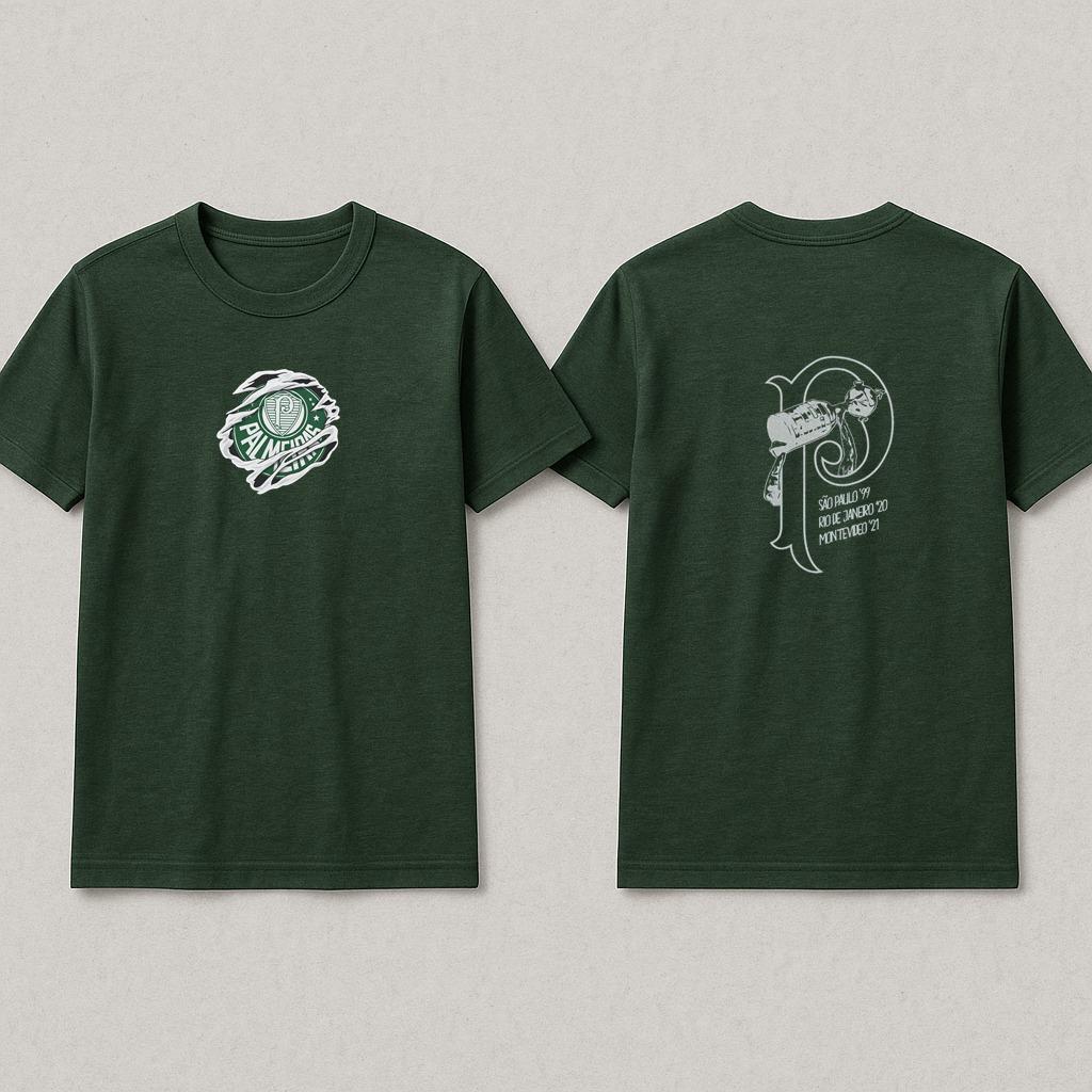 Camiseta T-shirt Personalizada Time Avant Palmeiras Verdão Libertadores Estampada P ao G3 Plus Size