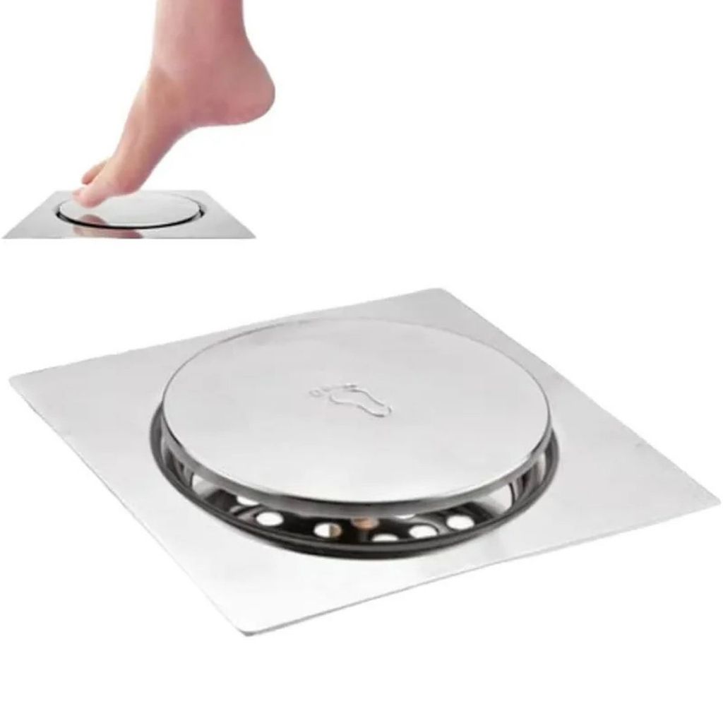 Ralo Click Inteligente Aço Inox Quadrado Veda Cheiro 15x15cm em Oferta na Shopee