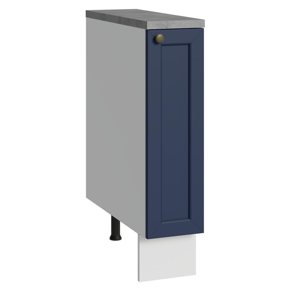 Balcão Porta-Temperos 20 cm 1 Porta Branco/Azul Vik Madesa