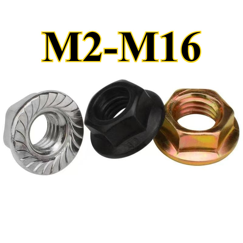 Porca de Flange antiderrapante com junta porca antiderrapante M2/M2.5/M3/M4/M5/M6/M8/M10/M12/M16 [12YD-MB-BR]