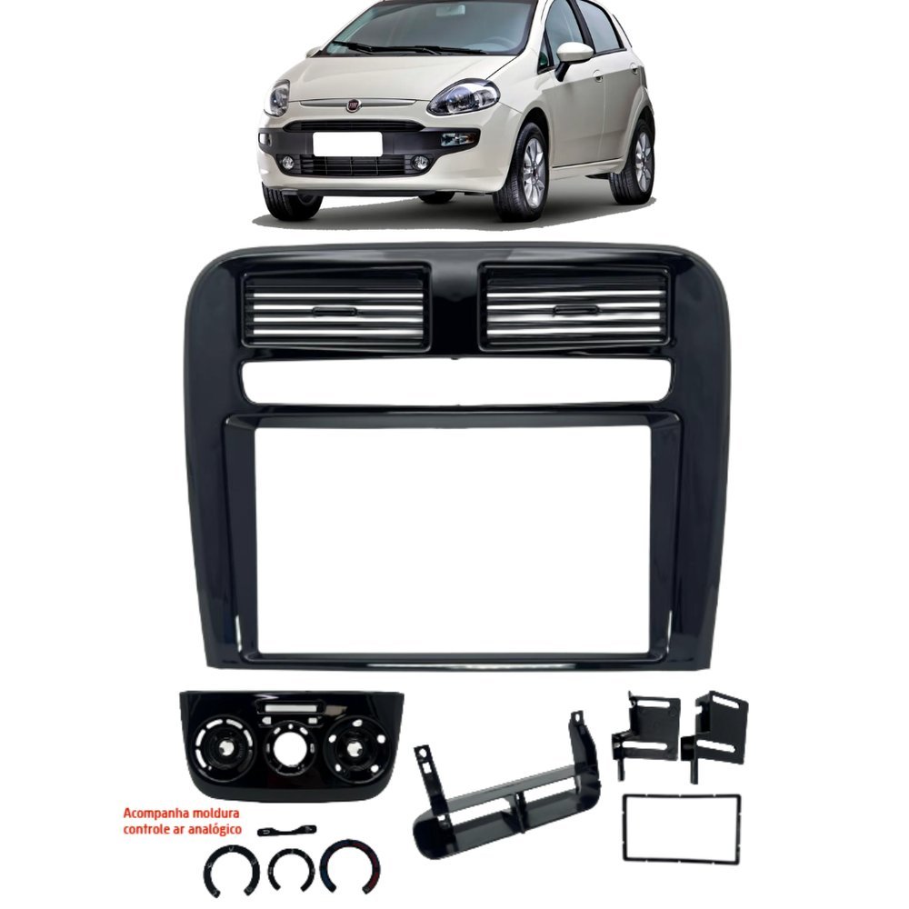 Moldura 6.8 e 7 Fiat Punto 2008/2012  - Black Piano em Oferta na Shopee