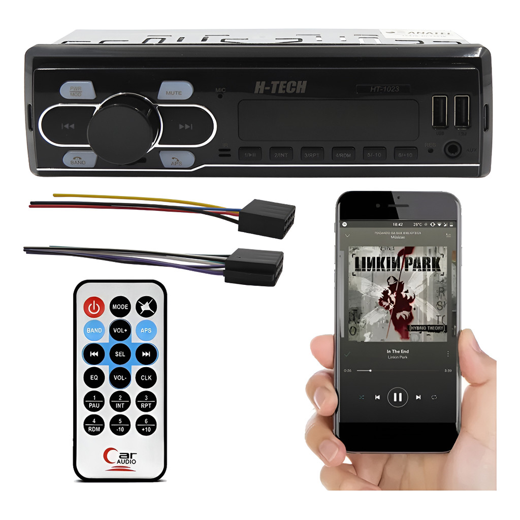 Rádio MP3 H-Tech HT-1023 Bluetooth USB Auxiliar