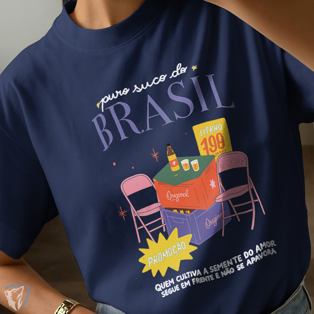 Camiseta Puro Suco do Brasil | Estampa Divertida Estilo Boteco