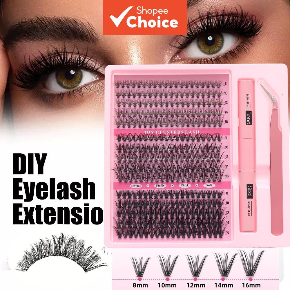 Pincel maquiagem cilios tufinho Conjunto De Extensão De Cílios Natural Lash Clusters Finos Cluster Extensões D Curl Indi