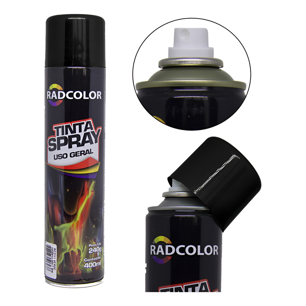Spray Lata Tinta Uso Geral E Uso Automotivo  Cor Preto Brilhante em Oferta na Shopee