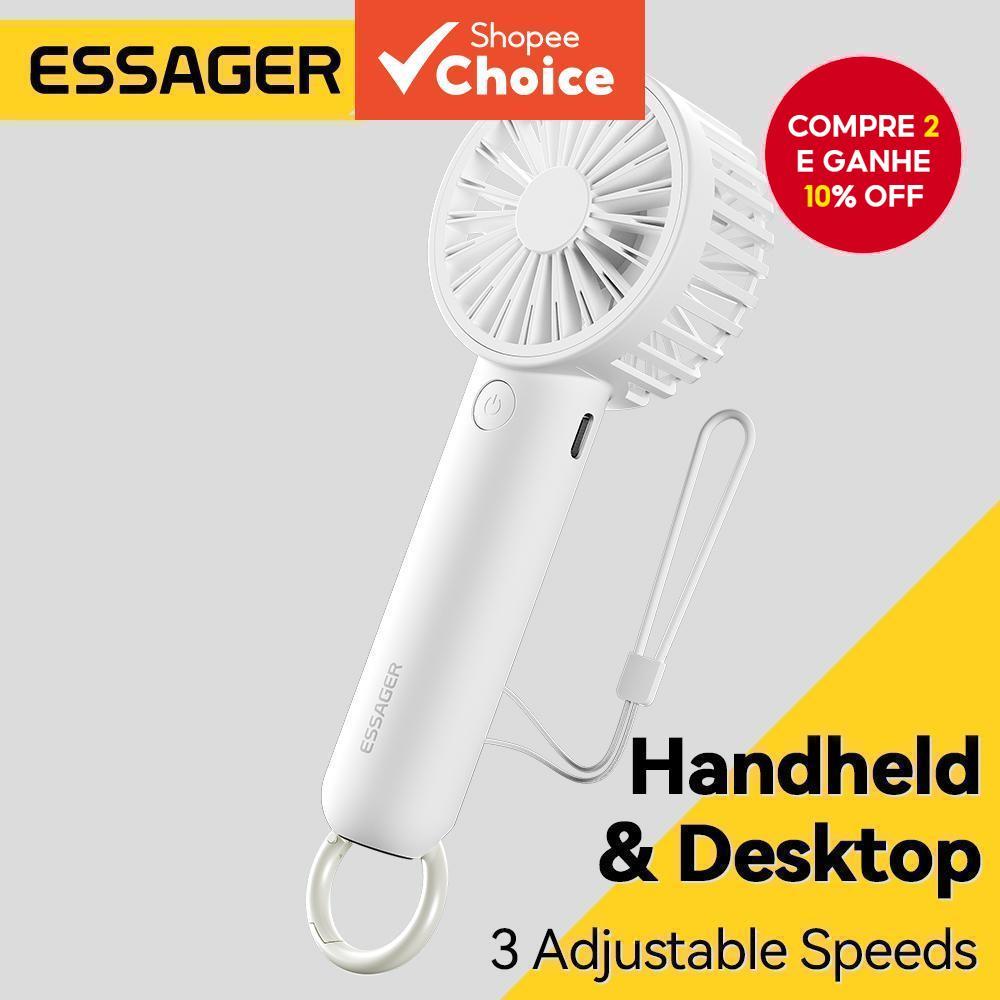 Novo Ventilador Portátil de Mão Pequeno Ventilador de Resfriamento USB Recarregável EyelashESSAGER Ventilador de Mão