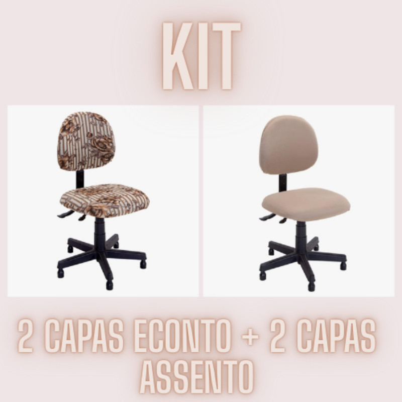 Kit Capa Pra Cadeira P/escritório 2 Encosto + 2 assento Oferta - Decoração