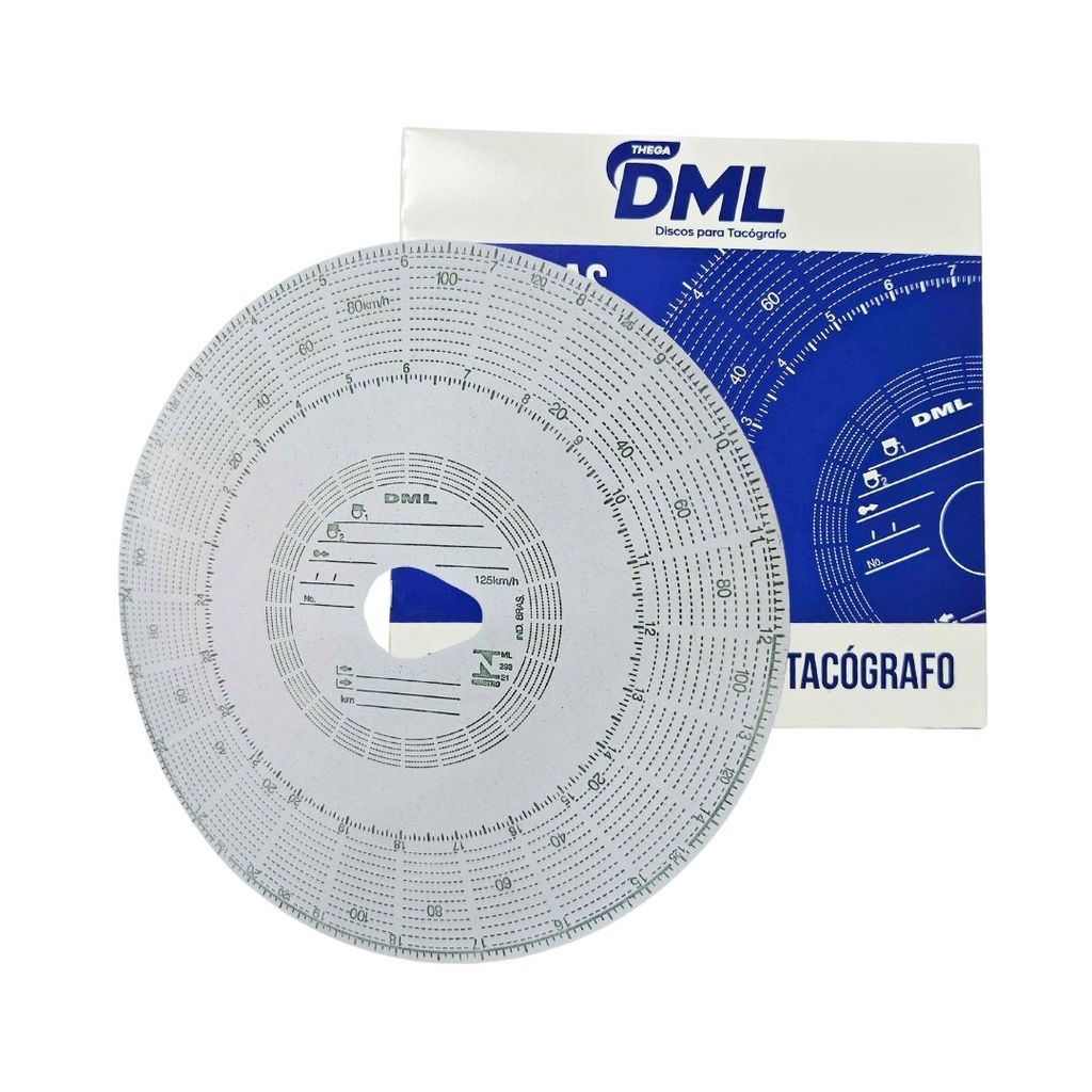 Disco De Tacógrafo Diário 24 Horas 125km x 24 Caixa Com 100 Discos 10x10 km/h DML em Oferta na Shopee
