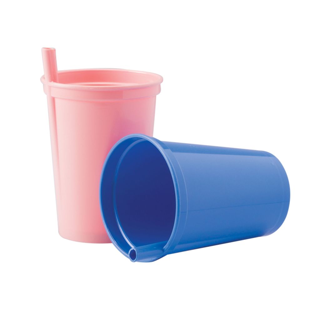 Copo Canudo Fixo Infantil 330ml Plasutil