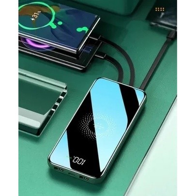 Power Bank 10000Mah  Kapbom ka 977  C/ 4 cabo Fast charge +funçao carregamento por Induçao Curvaviva