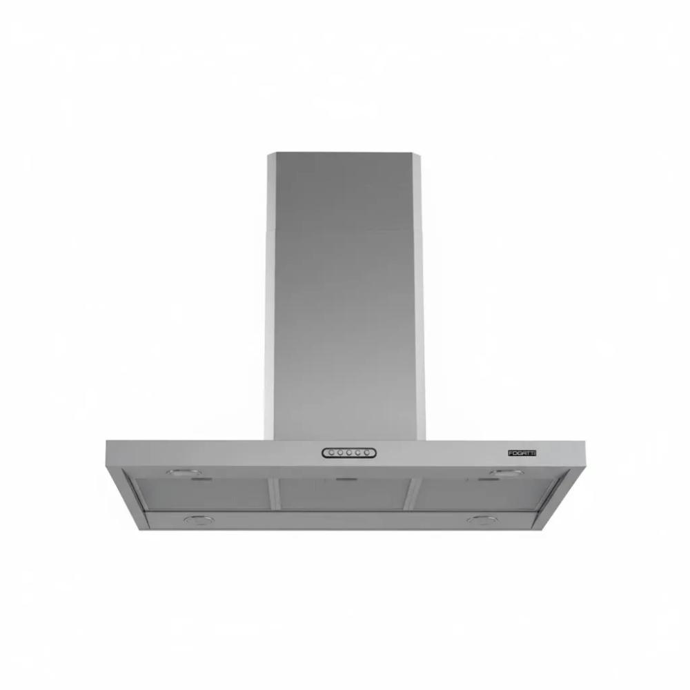 Coifa Ilha Com Exaustor Retangular Fogatti 90 cm Fogão Duto Slim 4 Lâmpadas Led Aço Inox 244W 220V em Oferta na Shopee