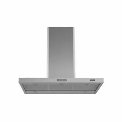 Coifa Ilha Com Exaustor Retangular Fogatti 90 cm Fogão Duto Slim 4 Lâmpadas Led Aço Inox 244W 220V