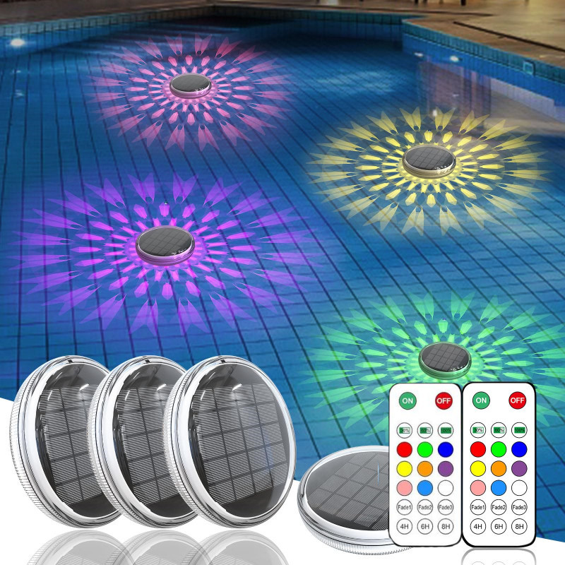 2 Pacotes Luzes Flutuantes Para Piscina, Lâmpada LED Que Muda De Cor Solar Redonda À Prova D'água Bola Subaquática
