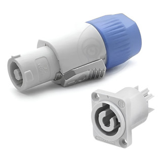 Kit 1 Plug Conector Macho + 1 Fêmea Powercon Cinza 20a Star