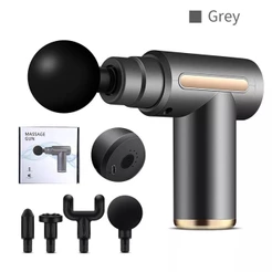 Pistola de Massagem Muscular Portátil Elétrica Profissional Recarregável USB com Múltiplas Ponteiras para Relaxamento