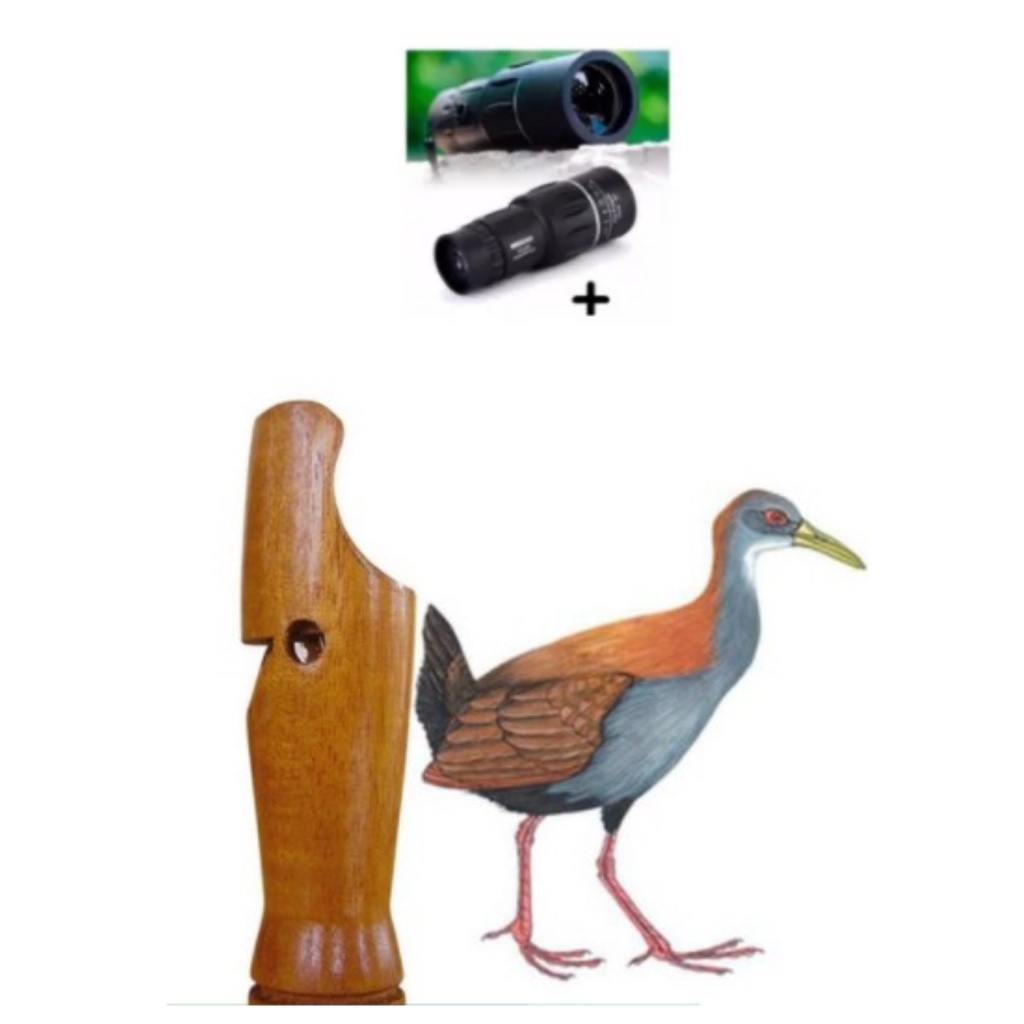 Apito Pio Madeira Saracura 35 + Luneta Observação De Aves
