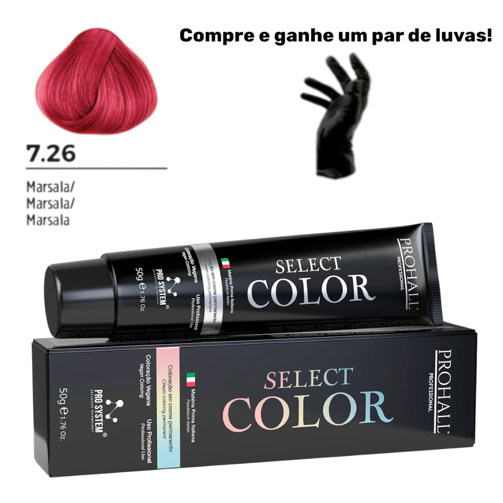 Coloração Permanente Select Color Nº7.26 Marsala Prohall 50g