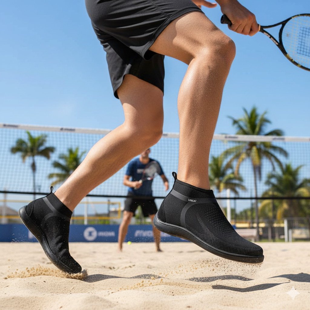 Bota Sapatilha Aquática Beach Tennis Neoprene Solado Borracha Maleável Costurado Pesca Trilha Cachoe