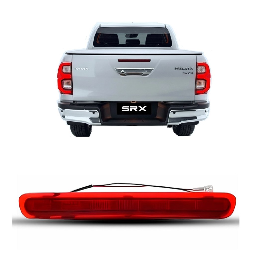 Break Light Tampa Traseira Toyota Hilux 2016 a 2025 Vermelho – Luz de Freio da Tampa