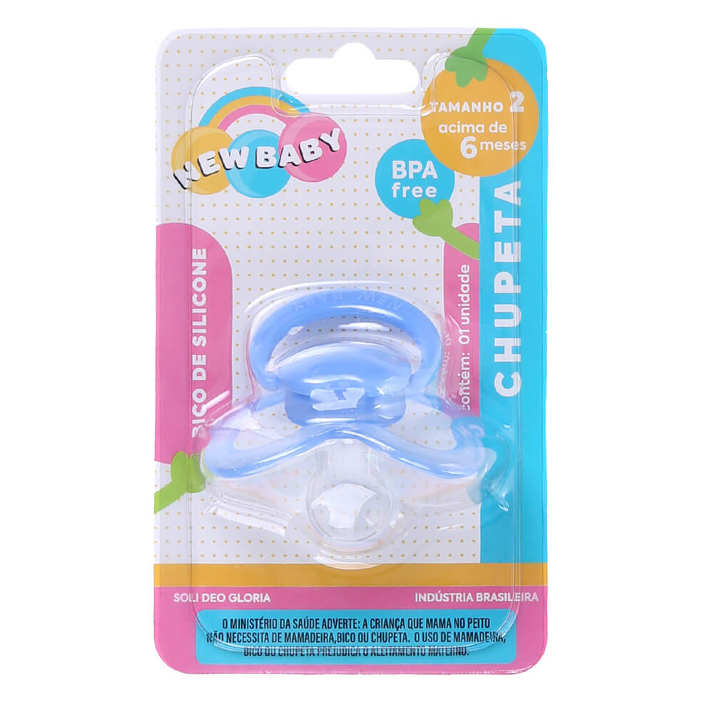 Chupeta New Baby Palhacinho Silicone Lisa Fase 2 em Oferta na Shopee