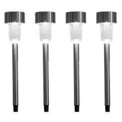 Luminária Solar de Chão Tipo Espeto Prova DAgua Ip 44 Kit 4 Peças CASA LYS