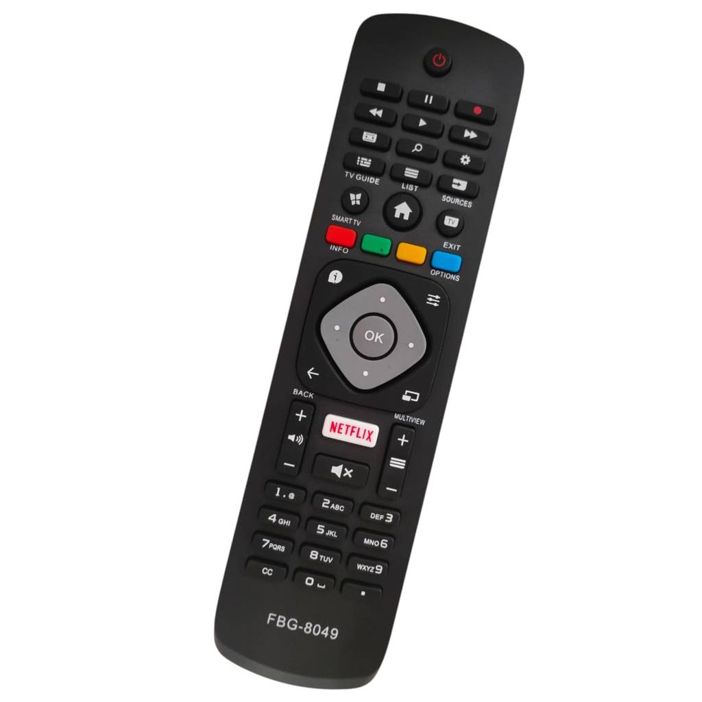 Controle Remoto Compativel Tv Philips Led 43PUS6401 49PUS6401 55PUS6401 / 40PFH5501 / 49PFH5501 LE-7412 FBG-8049