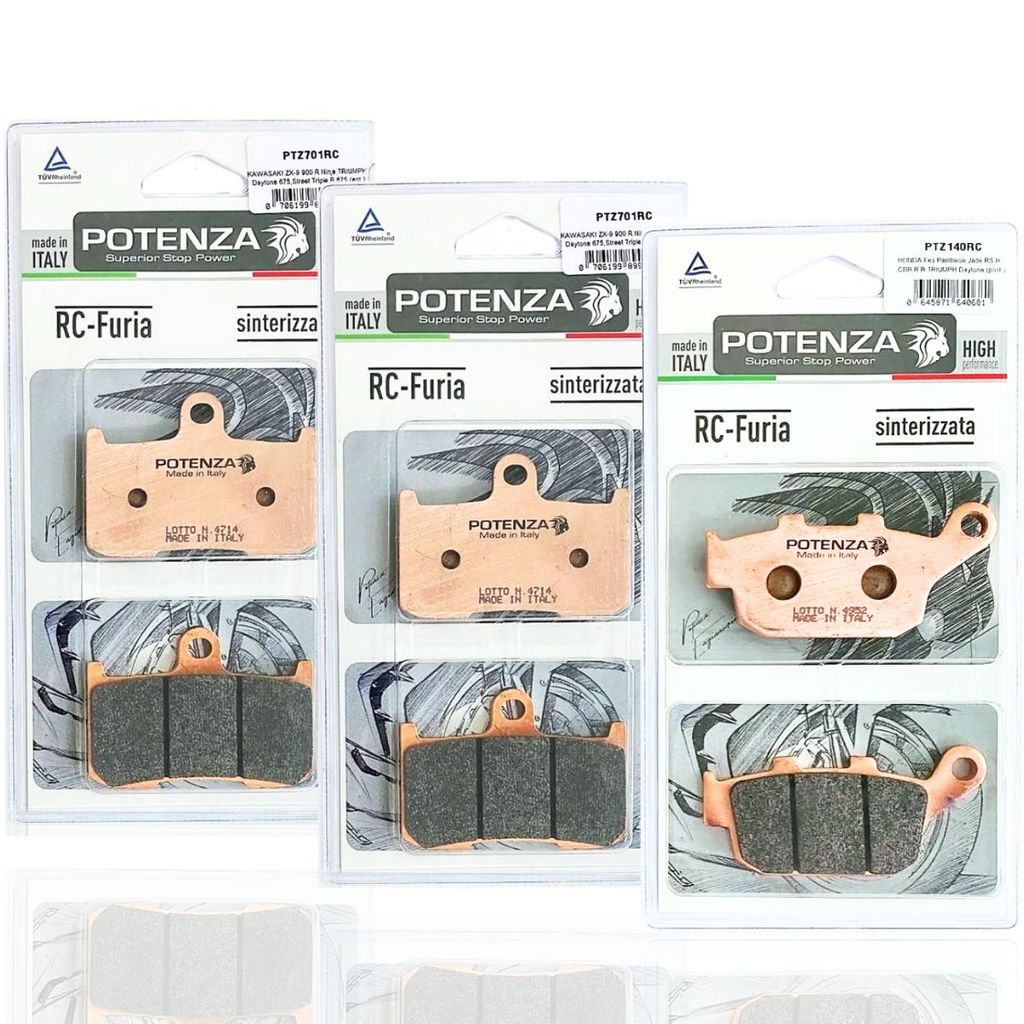 Kit Pastilhas de Freio P/ Kawasaki Z800 / Z900 / Z1000 Potenza Rc Furia (Sinterizada)