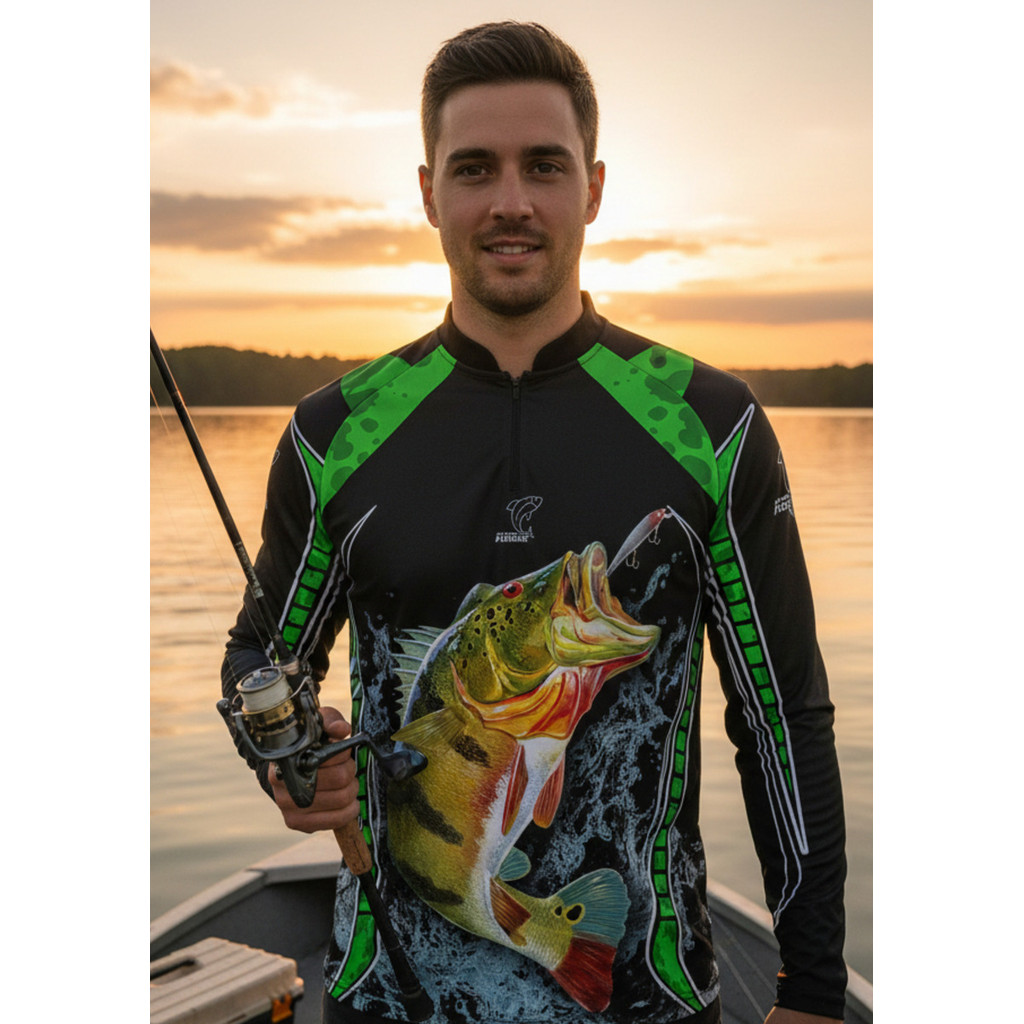 Camisa Pesca Pescaria Proteção Solar Uv50+ Manga Longa