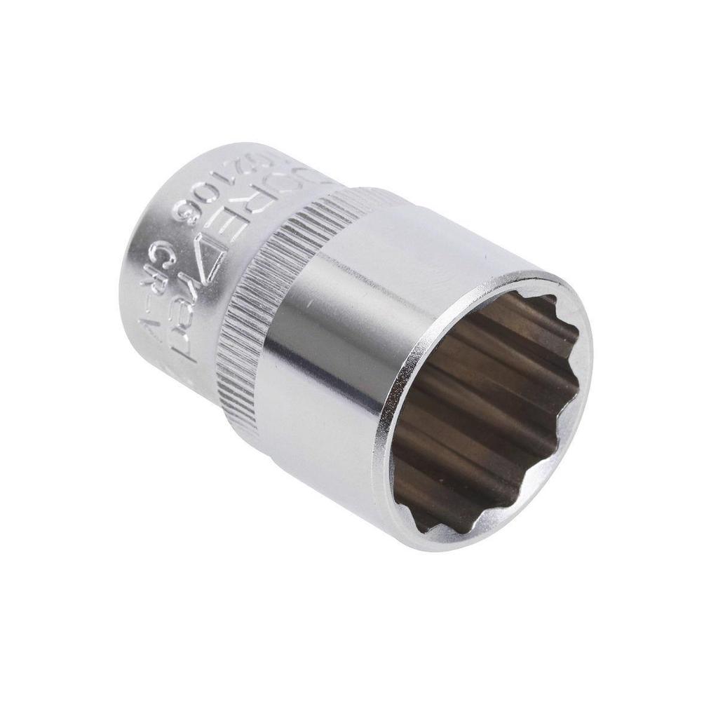 Soquete Estriado 1/2" Aço CRV 18mm R61101806 Gedore RED