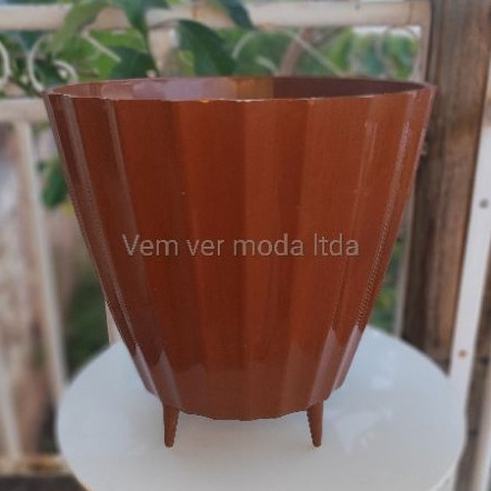Vaso para plantas cachepot Alto Brilho Plástico Resistente 34x35