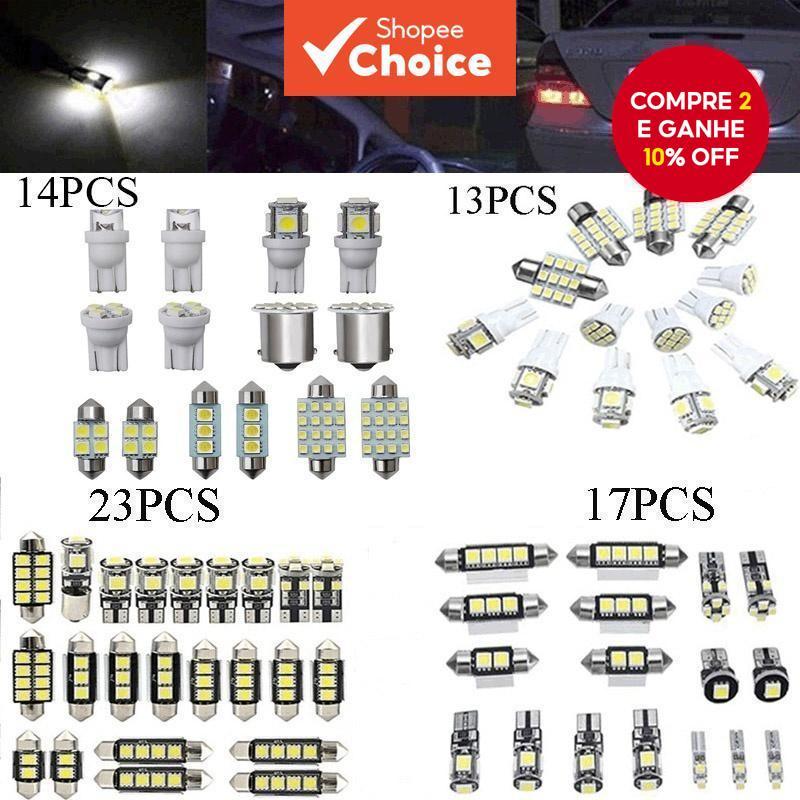  Novo Kit de Luzes Interiores LED Atualizado com 42/28/23/14/13 Peças - Combinação Branca para Mapa, Cúpula, Porta,