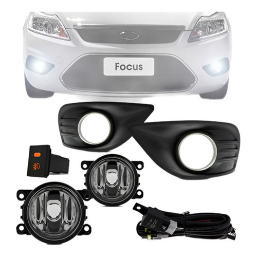 Kit Farol Auxiliar Focus Sedan 2009 À 2012 Grade Aro Cromad