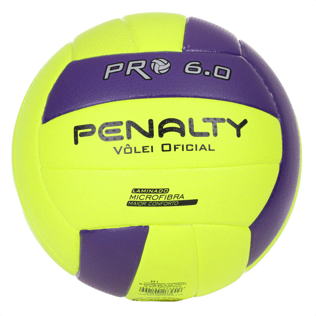 Bola Penalty Vôlei 6.0 Pro X Amarelo e Roxo - Único em Oferta na Shopee