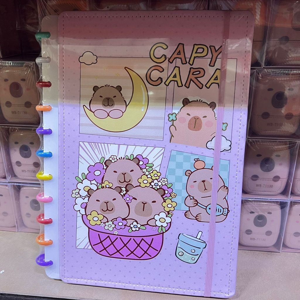 Caderno Inteligente Capivara A4 – 11 Discos, Planner de Estudos e Capa Criativa