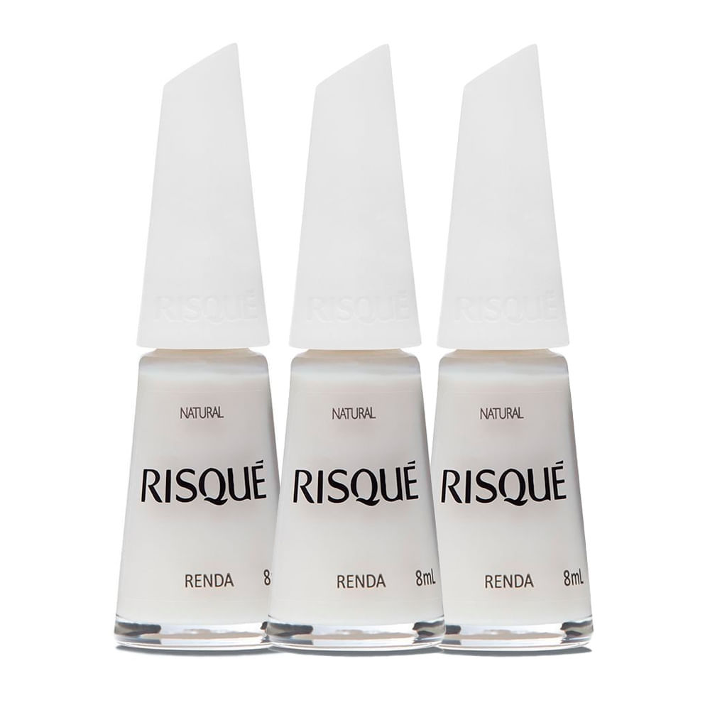 Kit 3 Esmalte Risqué Natural Renda 8ml em Oferta na Shopee