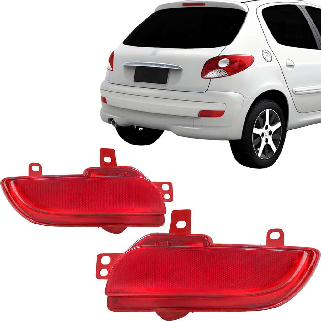 Refletor Parachoque Traseiro Peugeot 207 Hatch 2008 2009 2010 2011 2012 2013 2014 2015