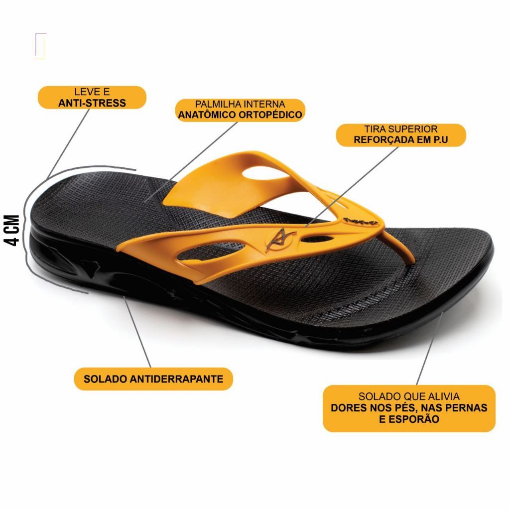 Chinelo Masculino Adulto Alcalay Anatomico Ortopedico Dor Nos Pes Antiderrapante Antstrees Otima Qualidade