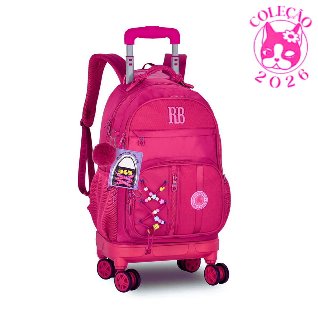 Mochila de Rodinhas 360º Com par de Cadarços Rebecca Bonbon Beaded Fun - Clio St