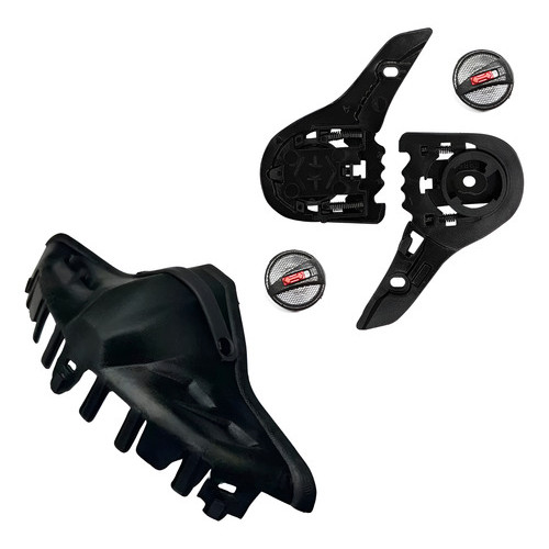 Par Botão Reparo Lateral + Narigueira Alta Ls2 Ff358 Fw3 GT