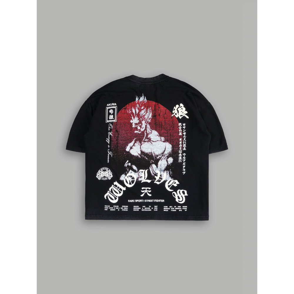 Ghost Wolf Impresso Street Fighter 100 % Algodão Solto Casual Músculo Masculino Amantes De Fitness Camiseta De Manga Cur