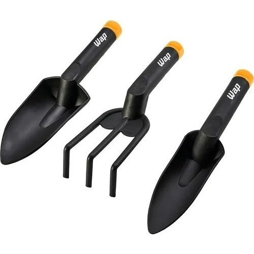 Kit Jardinagem Manual Com Duas Pás E Um Ancinho Gkjm01 Wap Preto