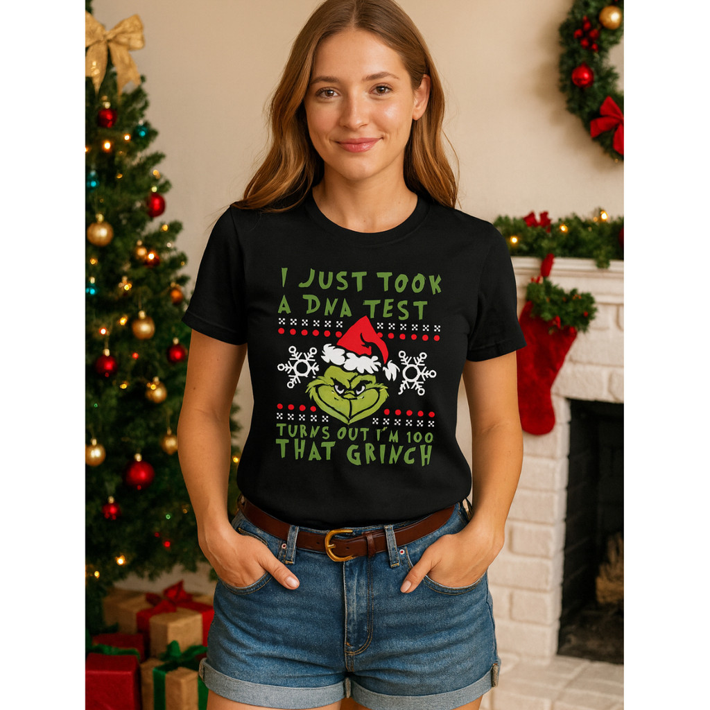 Camiseta Natal Camisa Blusa Natal Grinch Natalina Casual Confortável Unisex